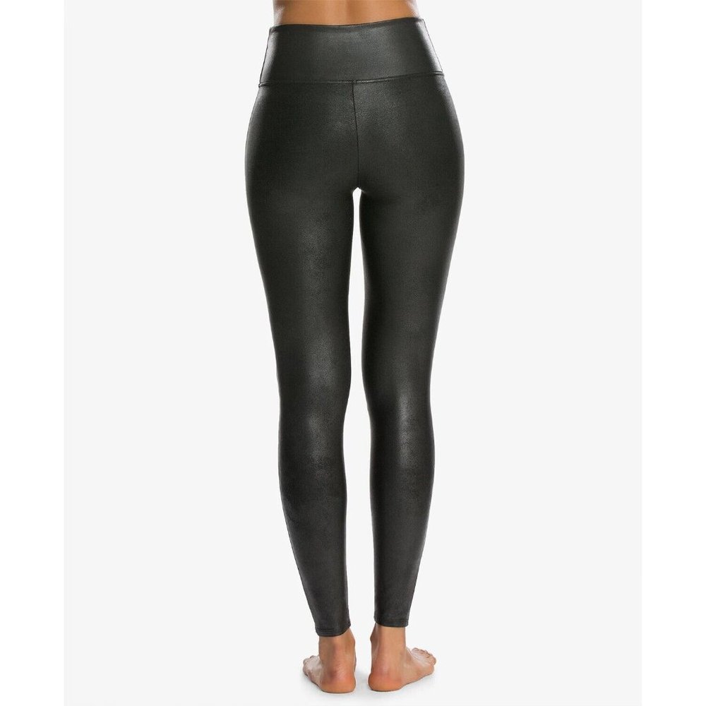 Spanx Women's Faux Leather Leggings Pants Small S Black - Picture 2 of 3